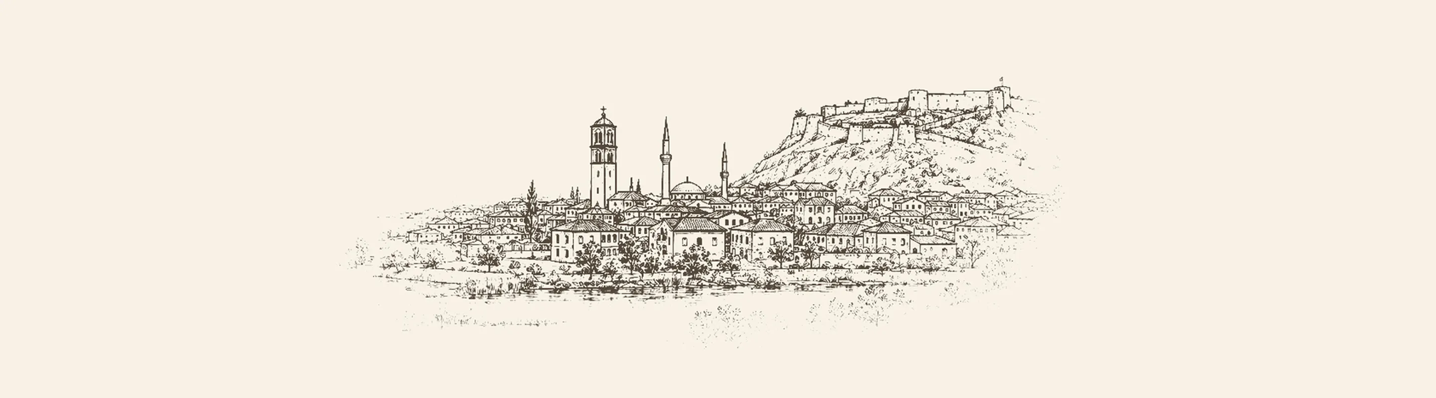 İşkodra'nın üstünde yükselen Rozafa Kalesi ve gölle nehrin birleştiği ova
